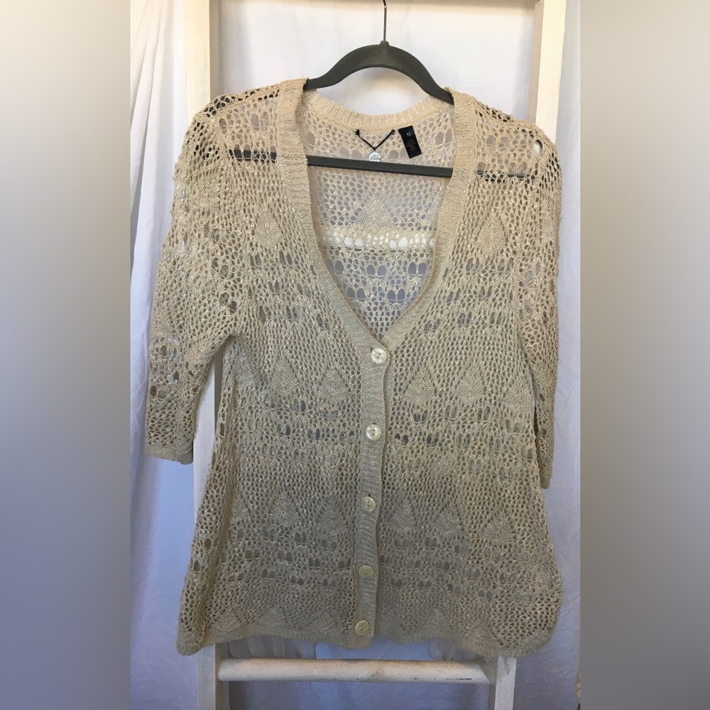 Crochet Cardigan Sweater - BKE Boutique Size M